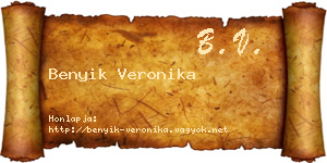 Benyik Veronika névjegykártya